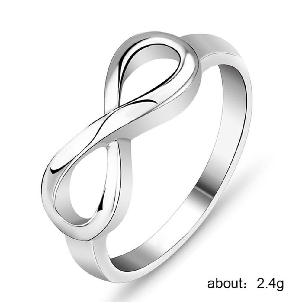 🎊8 Shape Cross Hollow Weave Trendy Silver Rings for Women, EVGG1168